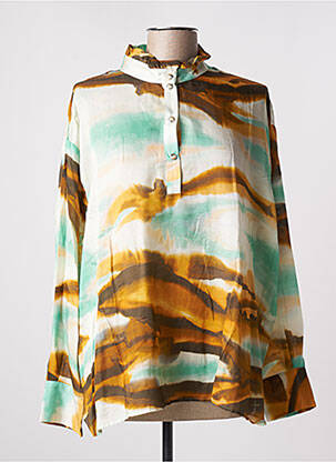 Blouse tissage popeline manches longues vert VALENTINE GAUTHIER femme