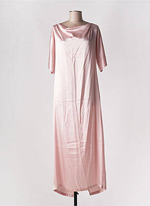 Robe longue manches courtes manches courtes rose SEMICOUTURE femme
