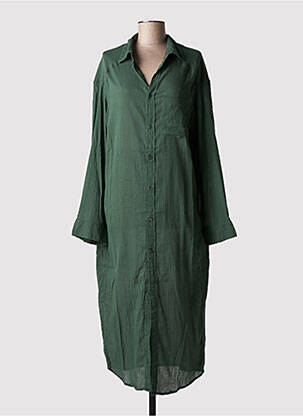 Robe longue manches longues manches longues vert LAURENCE BRAS femme