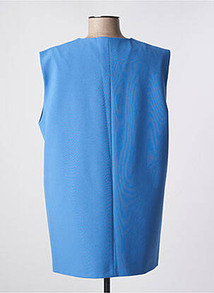 Veste chic tissage crêpe bleu SEMICOUTURE femme