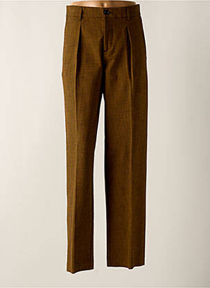 Pantalon droit fermeture zippée sous rabat boutonné taille normale marron ATTIC AND BARN femme