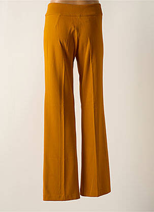 Pantalon droit fermeture zippée sous rabat avec crochet taille normale jaune MOMONI femme