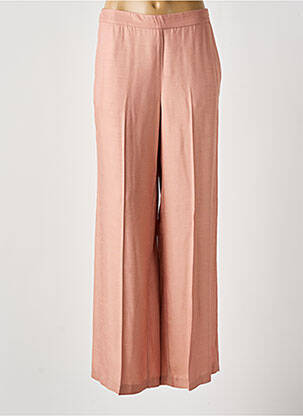 Pantalon large fermeture zip latéral taille haute rose MALIPARMI femme