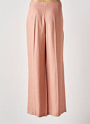 Pantalon large fermeture zip latéral taille haute rose MALIPARMI femme