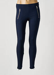 Jegging broderie galons latéraux taille haute bleu SET femme