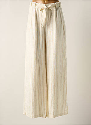 Pantalon large tissage crêpe taille haute beige MES DEMOISELLES...PARIS femme