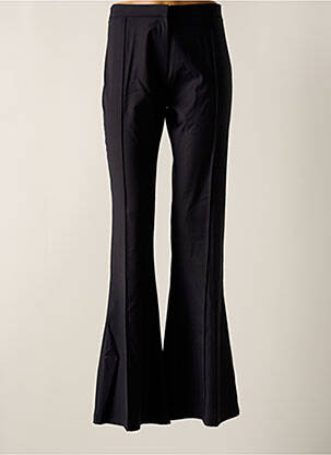 Pantalon flare fermeture zippée sous rabat avec crochet taille haute noir OUD femme