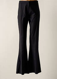 Pantalon flare fermeture zippée sous rabat avec crochet taille haute noir OUD femme