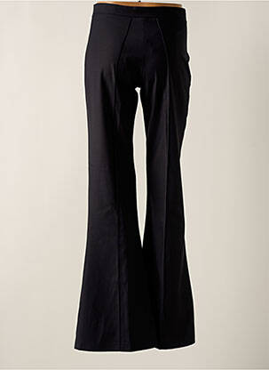 Pantalon flare fermeture zippée sous rabat avec crochet taille haute noir OUD femme
