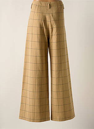 Pantalon flare taille à pinces taille haute beige DIEGA femme