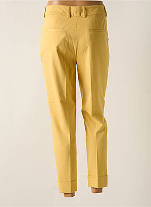 Pantalon chino tissage popeline taille haute jaune SET femme