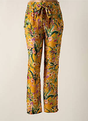 Pantalon droit taille élastique jaune SET femme