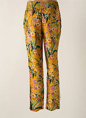 Pantalon droit taille élastique jaune SET femme
