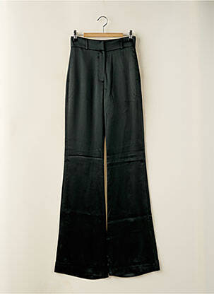 Pantalon flare fermeture zippée sous rabat avec crochet taille haute vert OUD femme