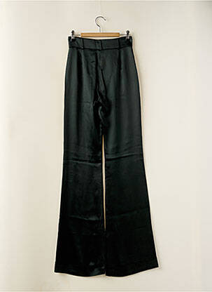 Pantalon flare fermeture zippée sous rabat avec crochet taille haute vert OUD femme