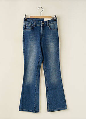Jean coupe flare stretch taille haute bleu SET femme