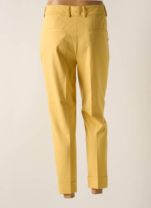 Pantalon chino tissage popeline taille haute jaune SET femme