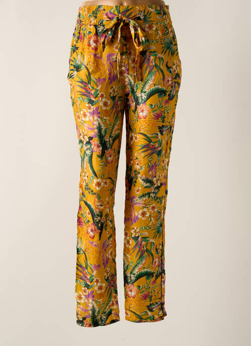 Pantalon droit taille élastique jaune SET femme