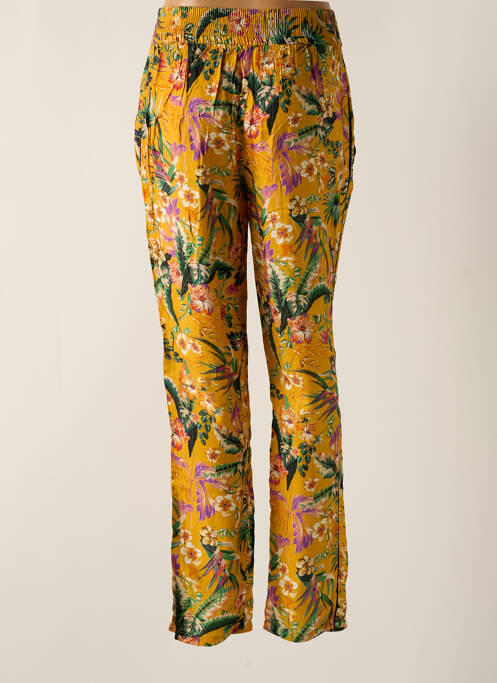 Pantalon droit taille élastique jaune SET femme