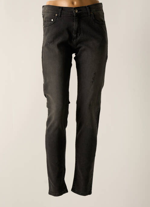 Jeans coupe slim effet usé délavé taille normale noir GAT RIMON femme