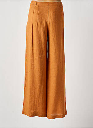 Pantalon large fermeture zippée sous rabat boutonné taille normale orange NIU femme