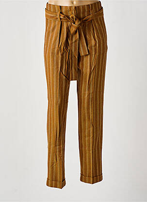 Pantalon droit taille à pinces taille haute jaune VALENTINE GAUTHIER femme