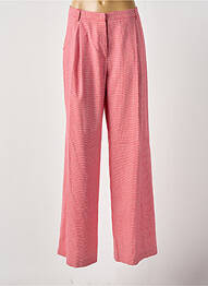 Pantalon large taille à pinces taille haute rouge NIU femme
