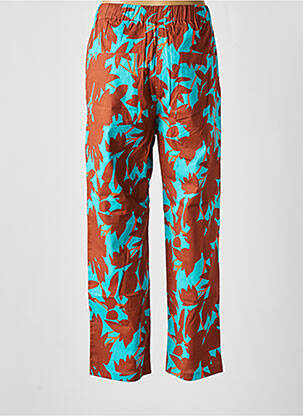 Pantalon droit tissage popeline taille haute bleu NIU femme