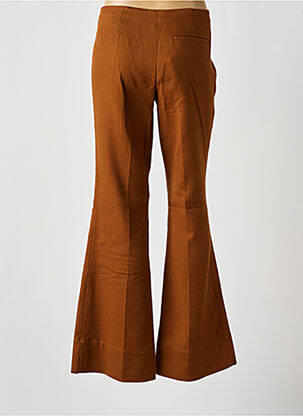 Pantalon flare fermeture zippée sous rabat avec crochet taille haute marron BY MALENE BIRGER femme