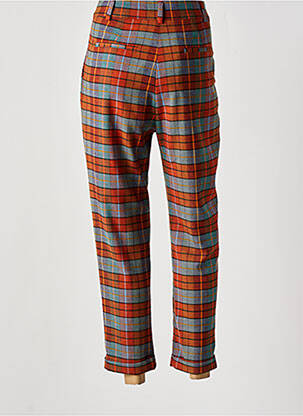 Pantalon chino fermeture zippée sous rabat avec crochet taille haute orange NIU femme