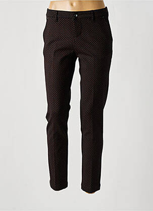Pantalon chino fermeture zippée sous rabat boutonné taille normale noir MAYJUNE femme