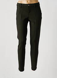 Pantalon chino fermeture zippée sous rabat boutonné vert MAYJUNE femme