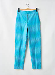 Pantalon chino tissage popeline taille haute bleu MOMONI femme