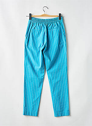 Pantalon chino tissage popeline taille haute bleu MOMONI femme