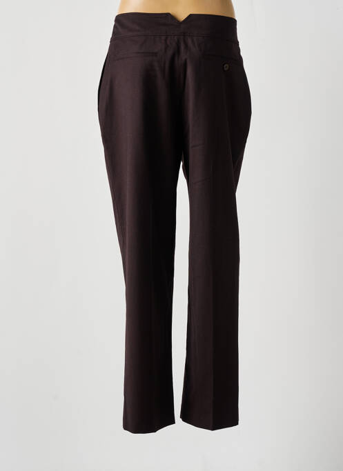 Pantalon chino fermeture zippée sous rabat avec crochet taille haute marron VALENTINE GAUTHIER femme