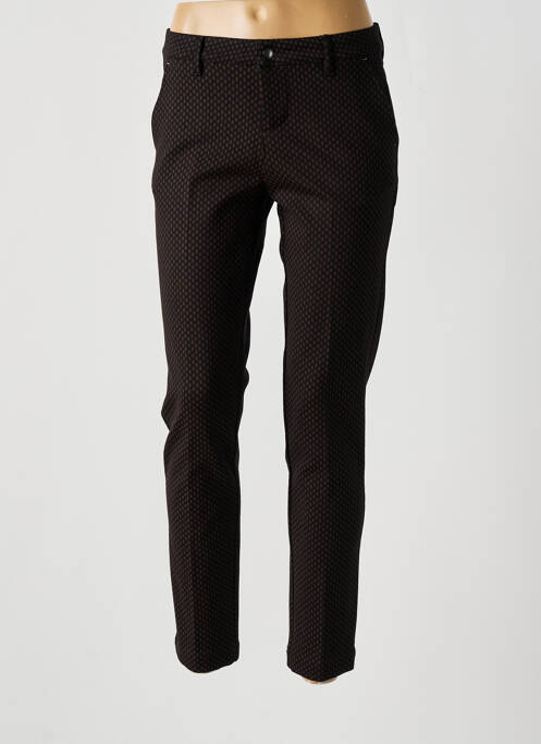 Pantalon chino fermeture zippée sous rabat boutonné taille normale noir MAYJUNE femme