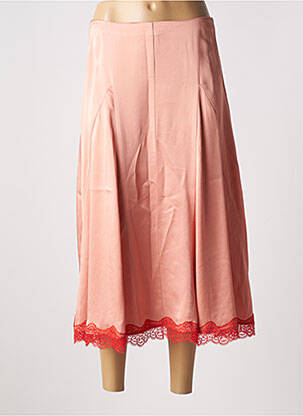 Jupe longue fermeture zippée au dos rose SEMICOUTURE femme