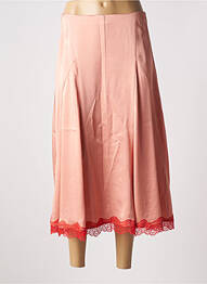 Jupe longue fermeture zippée au dos rose SEMICOUTURE femme