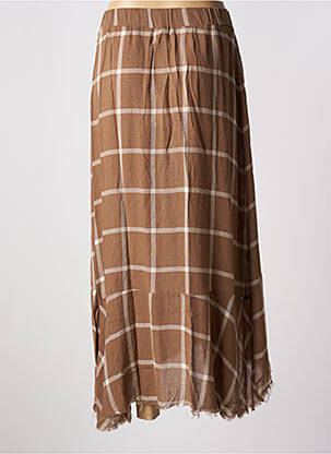 Jupe longue coupe asymétrique marron DIEGA femme