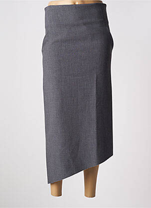 Jupe longue coupe asymétrique gris OUD femme