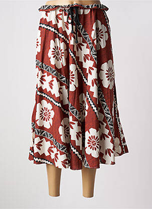 Jupe mi-longue coupe évasée marron ATTIC AND BARN femme