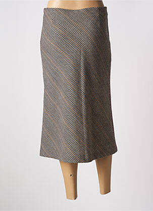 Jupe mi-longue coupe droite évasée sur le bas rose SEMICOUTURE femme