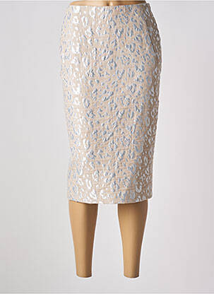 Jupe mi-longue taille à pinces beige SEMICOUTURE femme