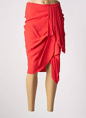 Jupe mi-longue taille haute rouge OUD femme