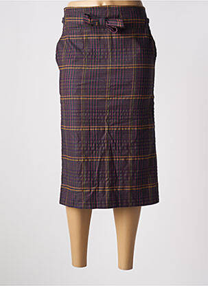 Jupe mi-longue stretch violet ATTIC AND BARN femme