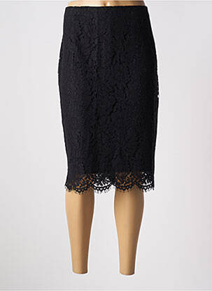 Jupe mi-longue taille à pinces noir SET femme