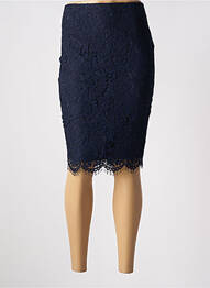 Jupe mi-longue taille à pinces bleu SET femme