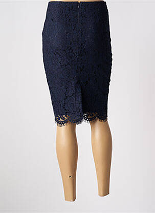 Jupe mi-longue taille à pinces bleu SET femme