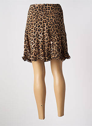 Jupe courte taille à pinces marron SET femme
