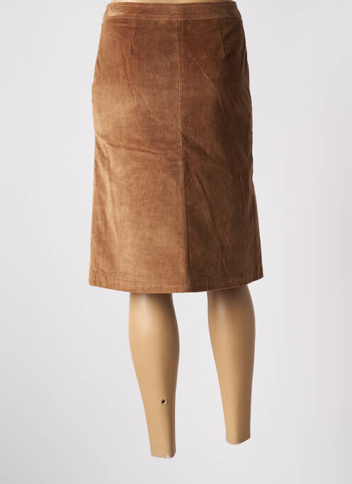 Jupe mi-longue taille à pinces beige SET femme